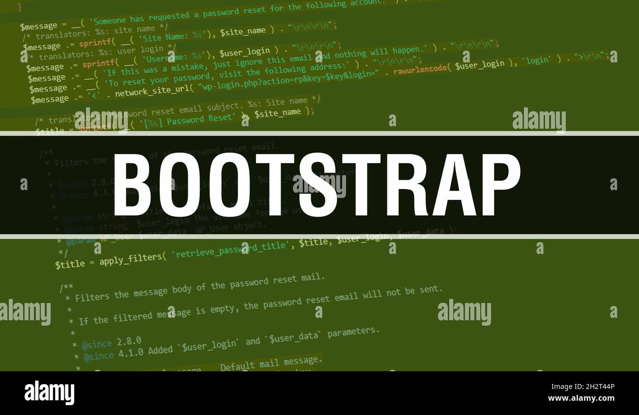 Bootstrap concept illustration using code for developing programs and ...