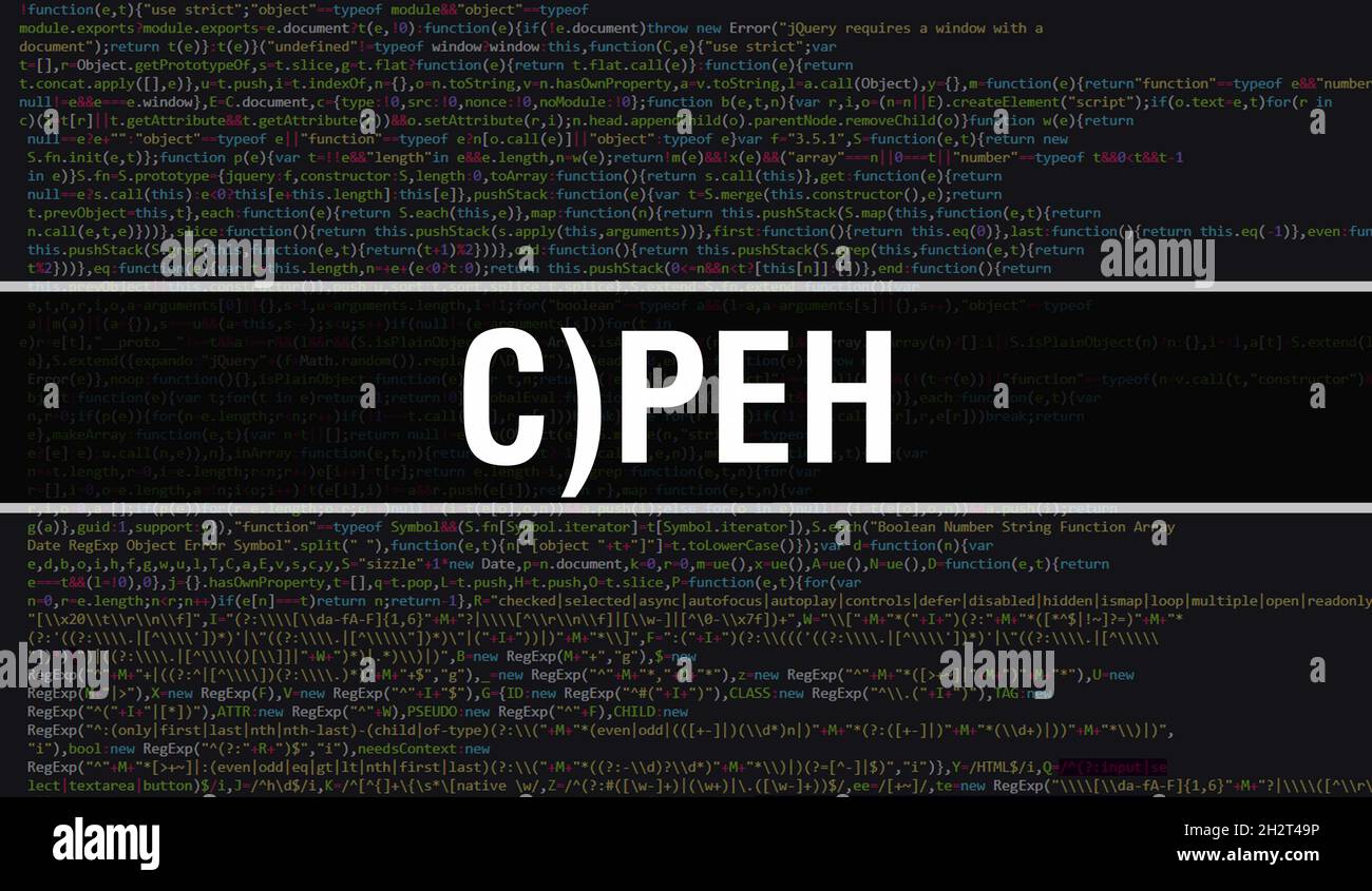 C)PEH text written on Programming code abstract technology background of  software developer and Computer script. C)PEH concept of code on computer  mon Stock Photo - Alamy