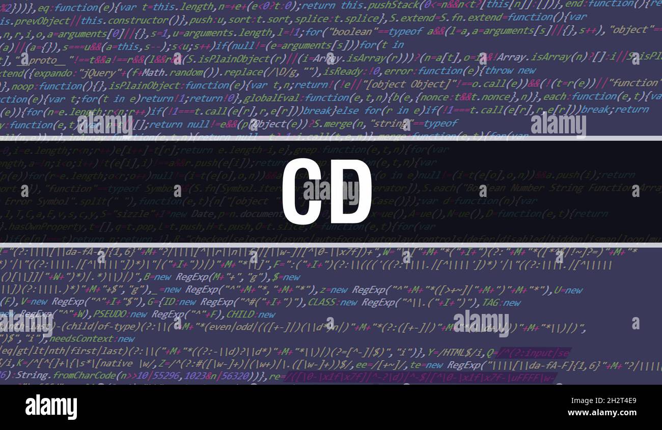 CD text written on Programming code abstract technology background of ...