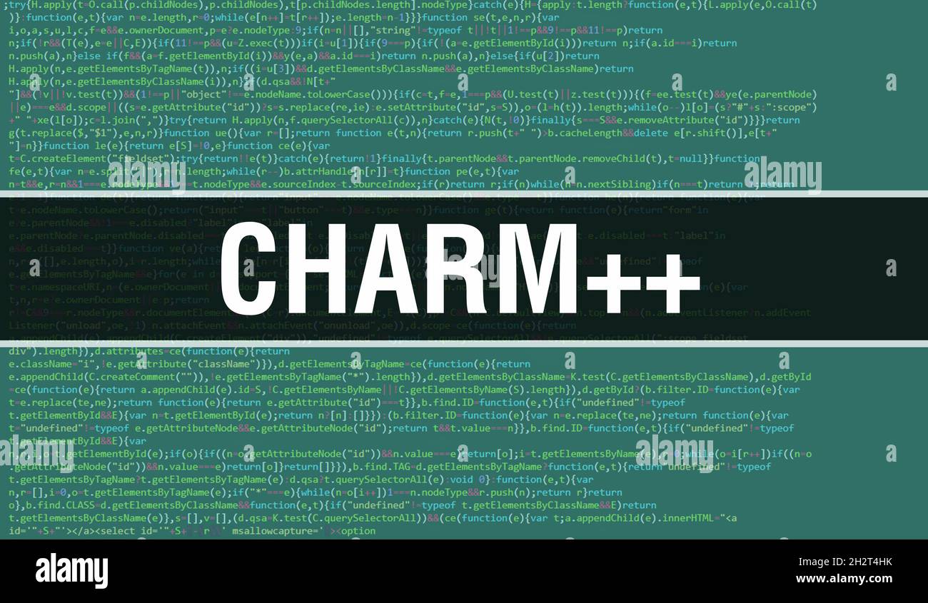 Charm++ with Abstract Technology Binary code Background.Digital binary ...