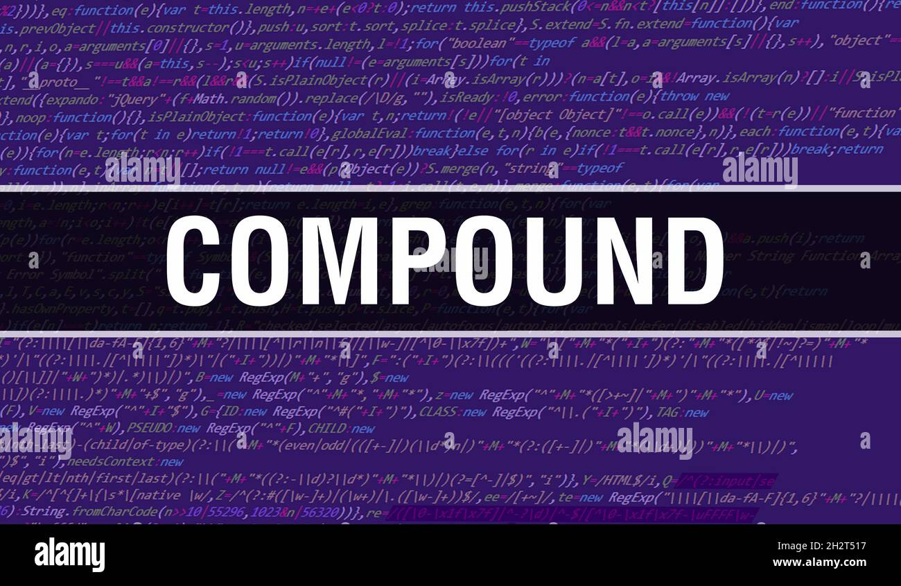 Compound text written on Programming code abstract technology ...