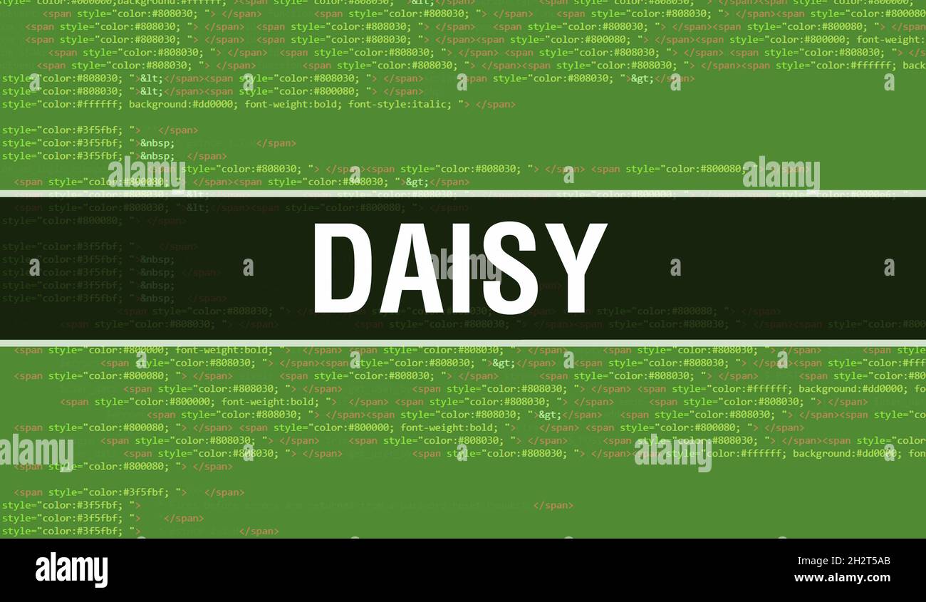 Coding Daisy Daisy with Binary code digital technology background. Abstract ...