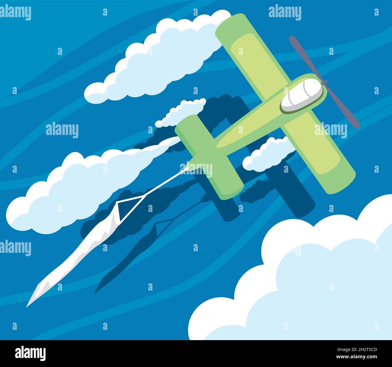 flying plane with banner Stock Vector Image & Art - Alamy