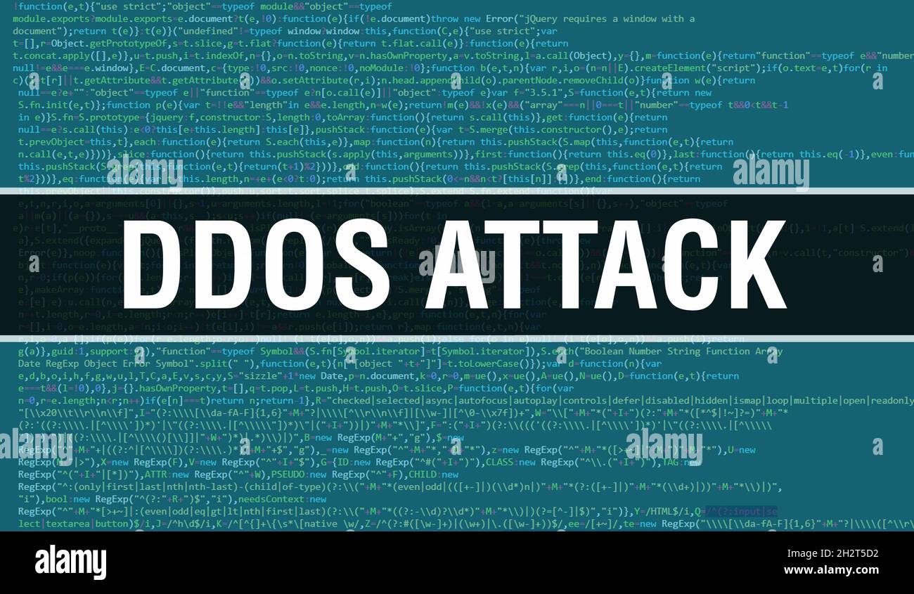 ddos attack concept illustration using code for developing programs and ...