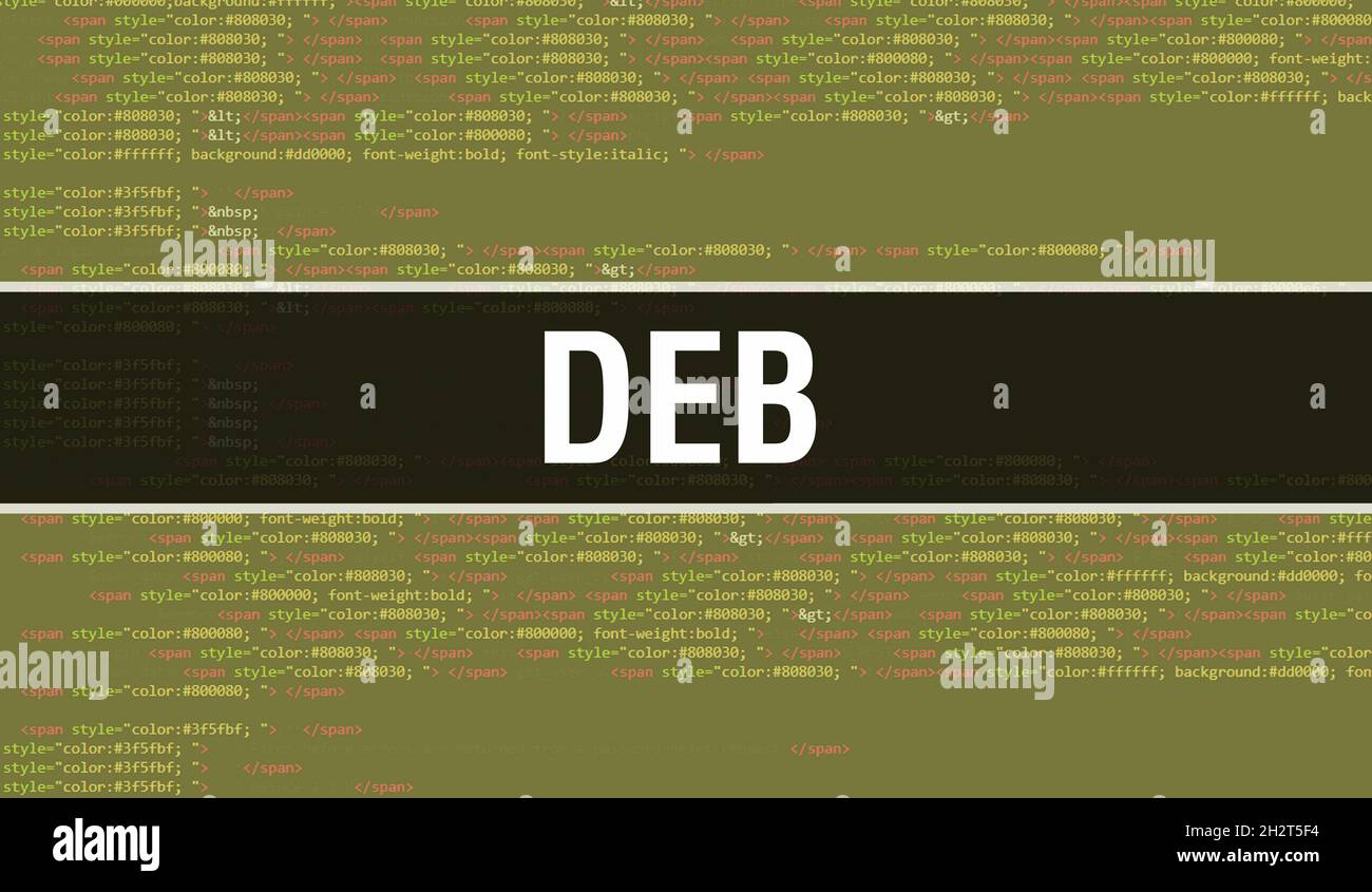 deb with Binary code digital technology background. Abstract background ...