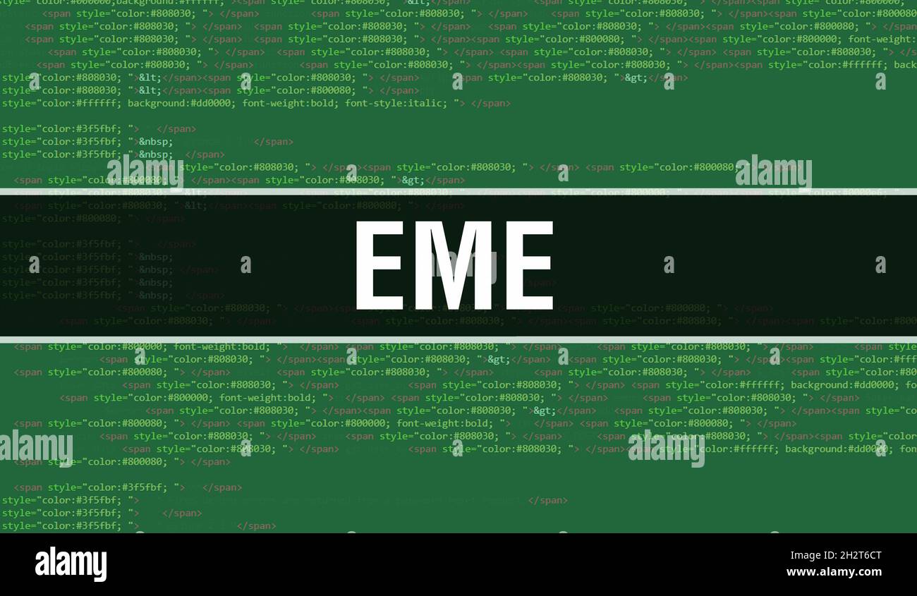 EME with Binary code digital technology background. Abstract background ...