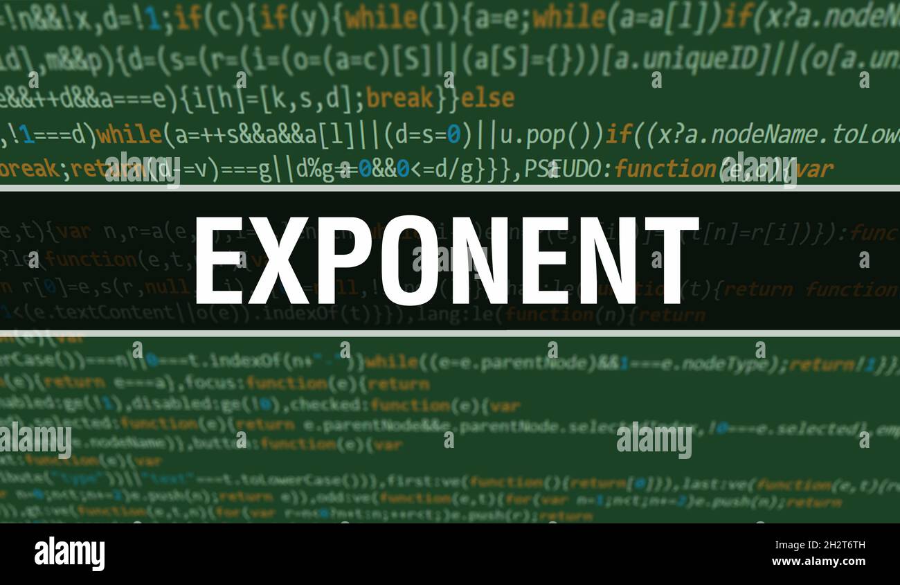 Exponent with Digital java code text. Exponent and Computer software ...