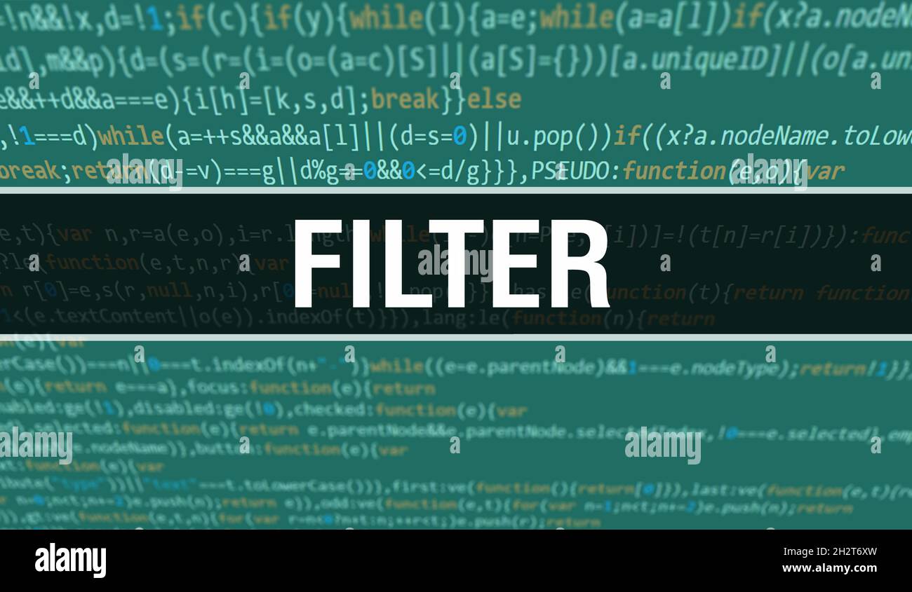 Filter with Digital java code text. Filter and Computer software coding  vector concept. Programming coding script java, digital program code with  Filt Stock Photo - Alamy