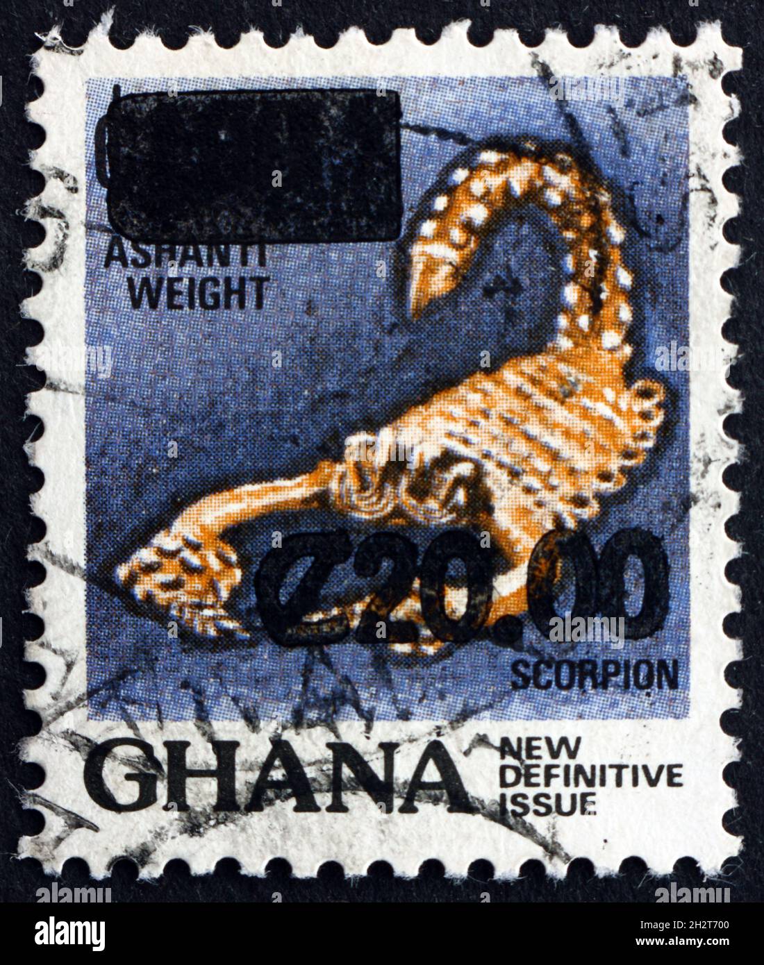 GHANA - CIRCA 1991: a stamp printed in Ghana shows Scorpion Weight, circa 1991 Stock Photo