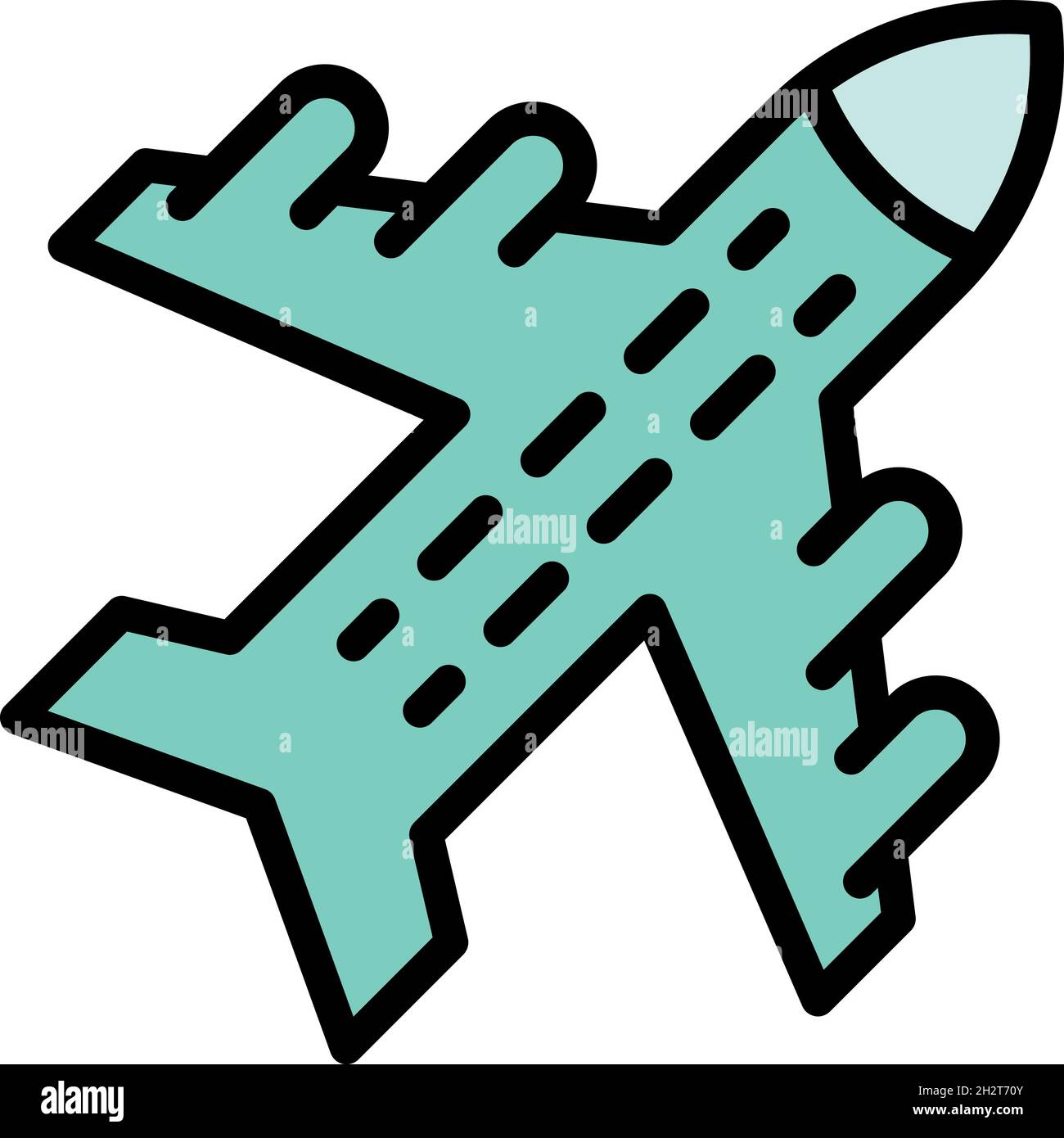 Airplane flight icon. Outline airplane flight vector icon color flat ...