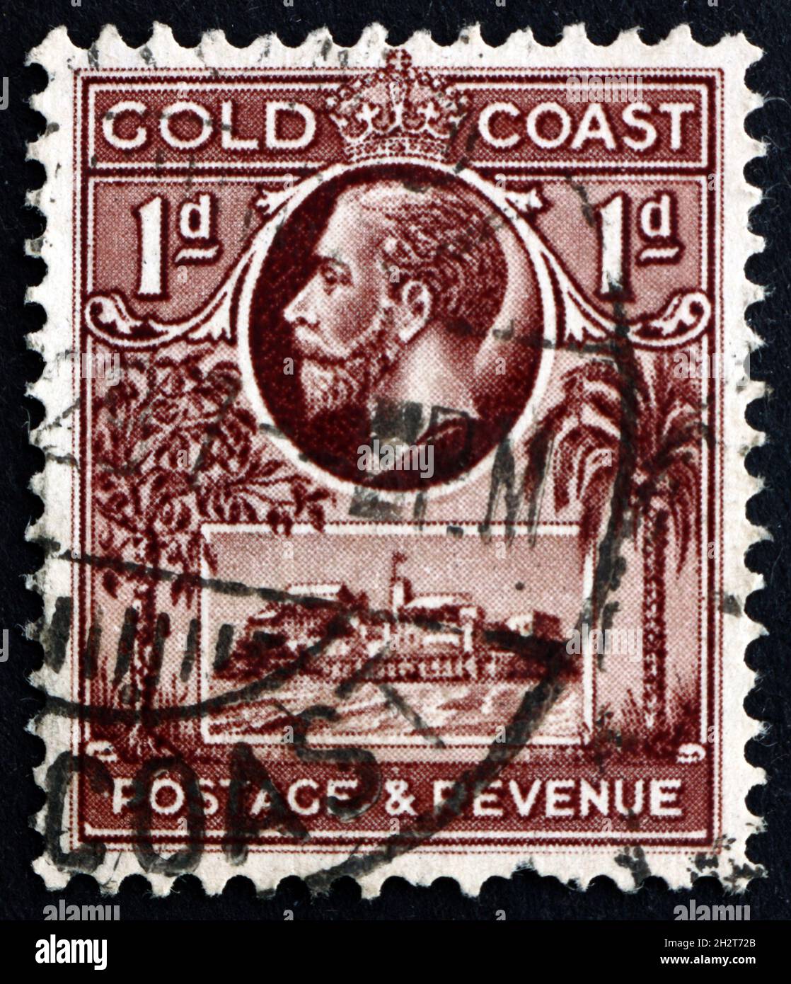 GOLD COAST - CIRCA 1928: a stamp printed in British colony Gold Coast ...