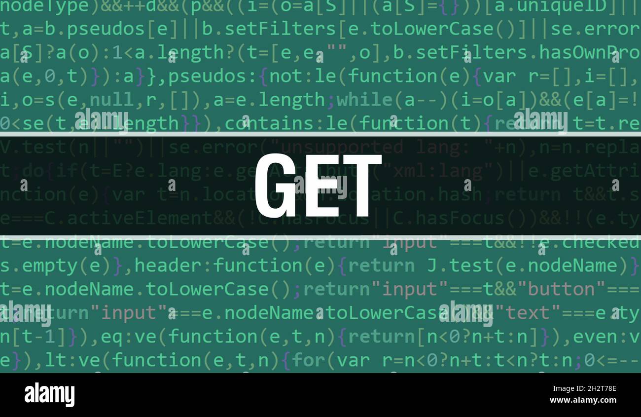 GET text written on Programming code abstract technology background of ...