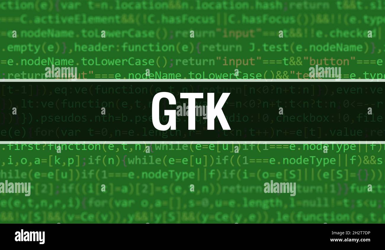 GTK concept illustration using code for developing programs and app ...