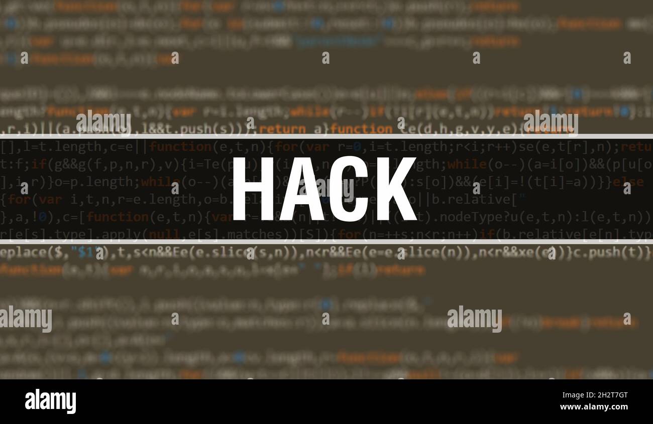 Hack concept with Random Parts of Program Code. Hack with Programming ...