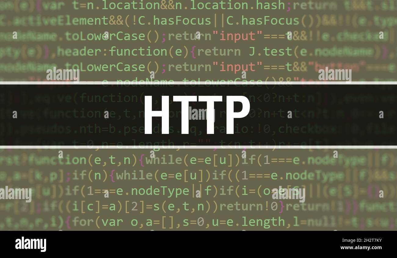 HTTP text written on Programming code abstract technology background of ...