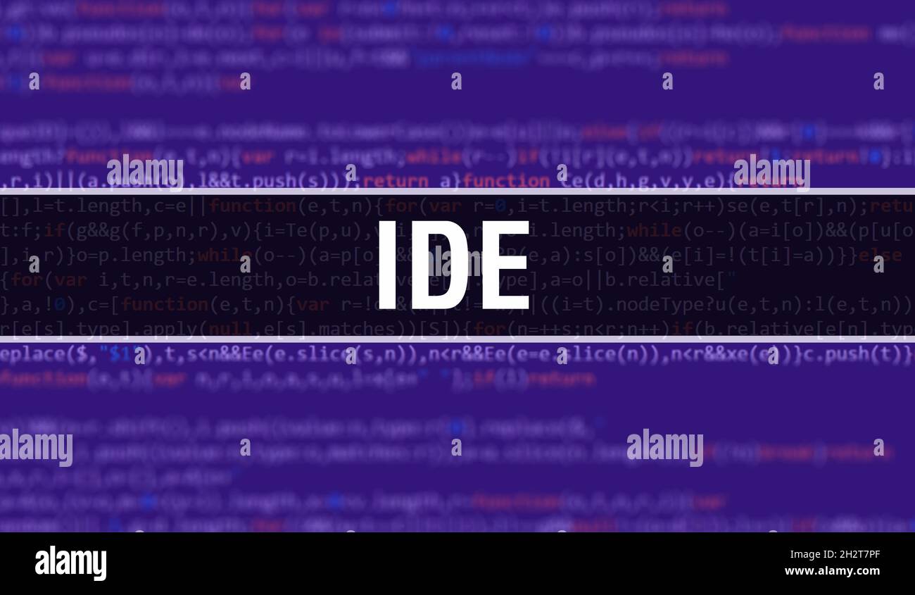 IDE concept with Random Parts of Program Code. IDE with Programming ...