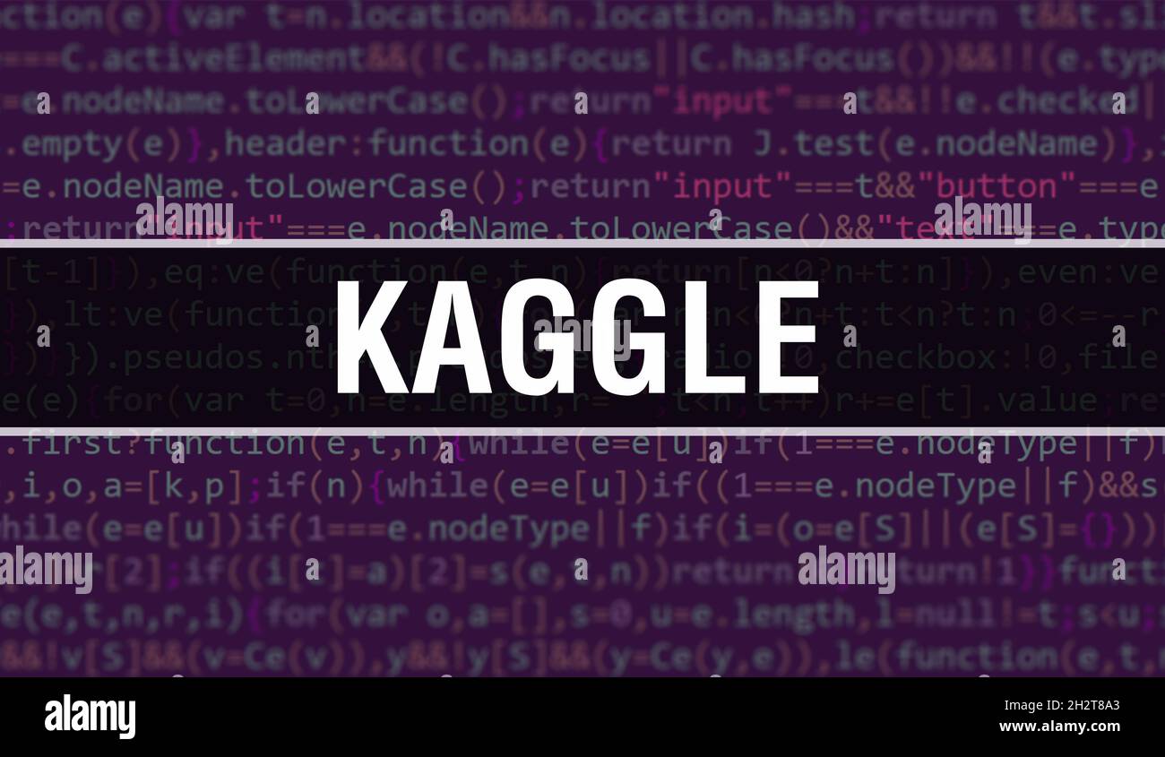 Kaggle with Binary code digital technology background. Abstract ...