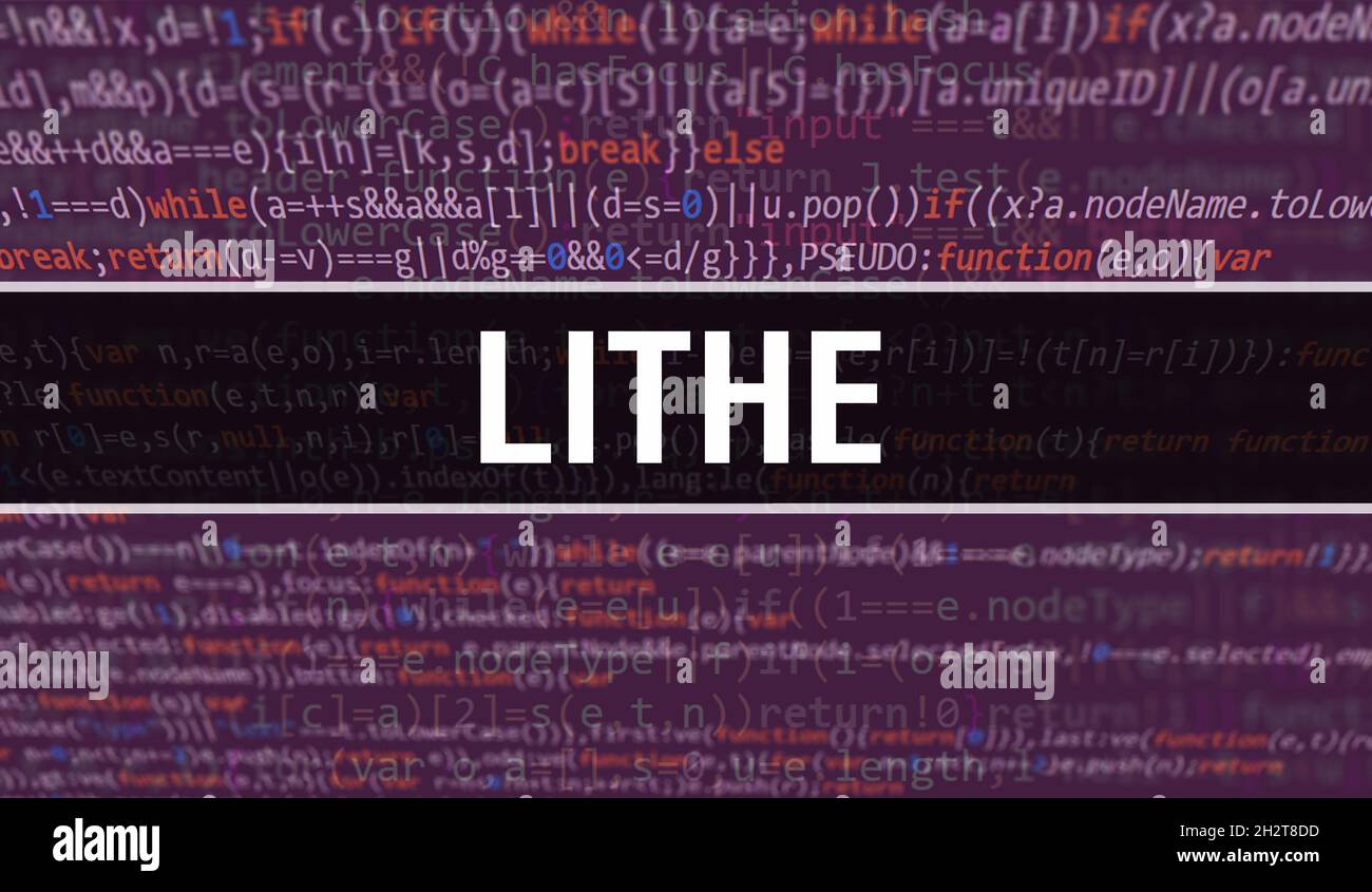 Lithe with Abstract Technology Binary code Background.Digital binary data and Secure Data Concept. Software / Web Developer Programming Code and Lithe Stock Photo