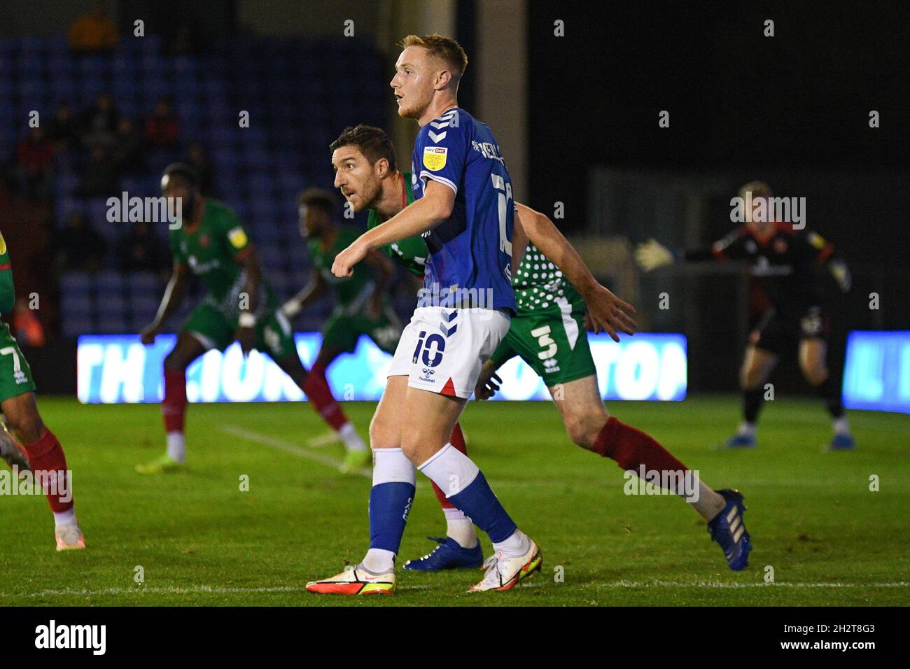 Oldham Athletic's no.10 Keillor-Dunn.Picture: Liam Ford/AHPIX LTD, Football, EFL League 2, Oldham Athletic v Walsall FC, Boundary Park, Oldham, UK, 19 Stock Photo