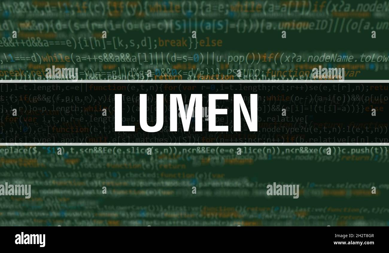 Lumen concept with Random Parts of Program Code. Lumen with Programming  code abstract technology background of software developer and Computer  scrip Stock Photo - Alamy