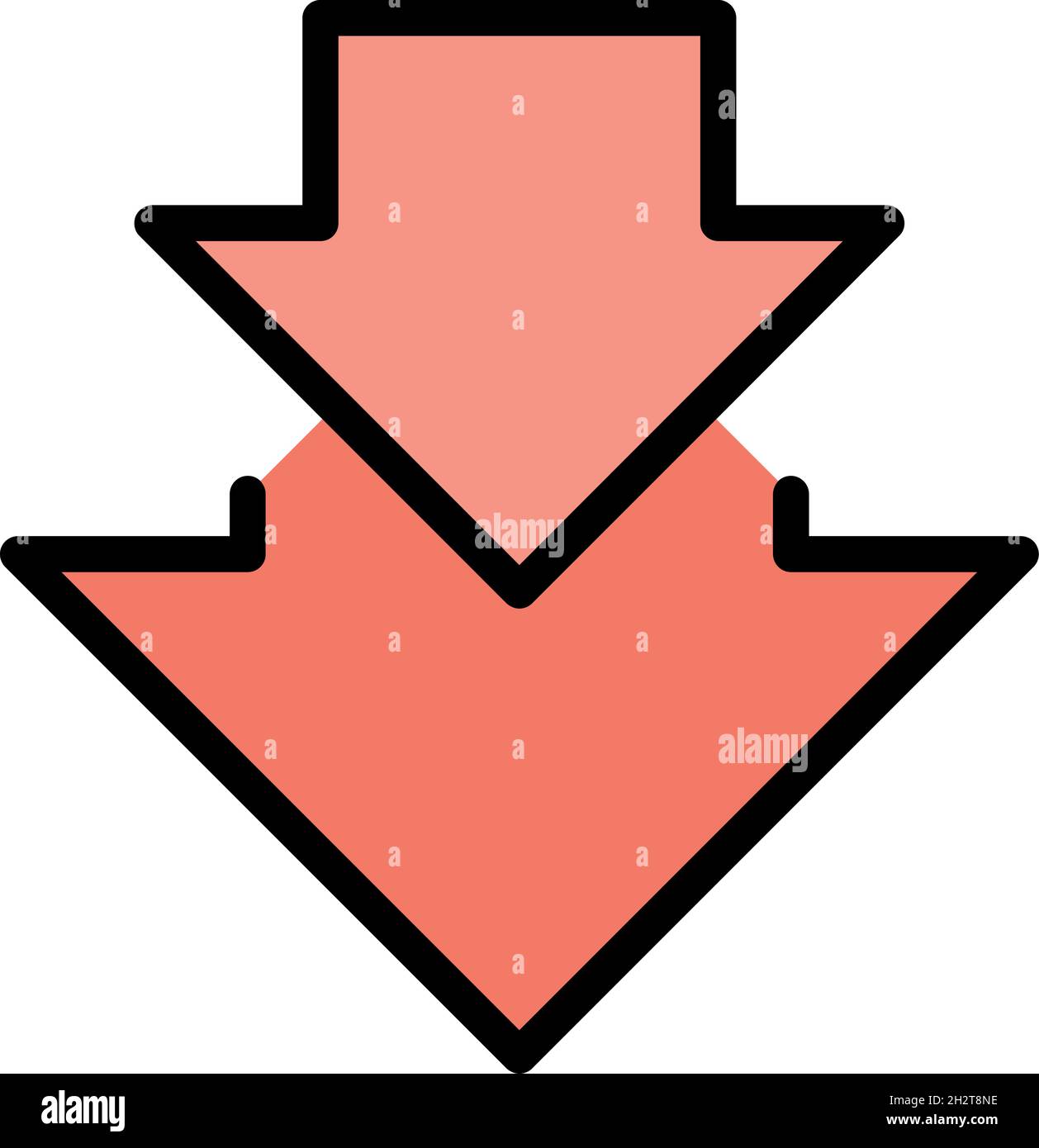 Regression arrows icon. Outline regression arrows vector icon color flat isolated Stock Vector
