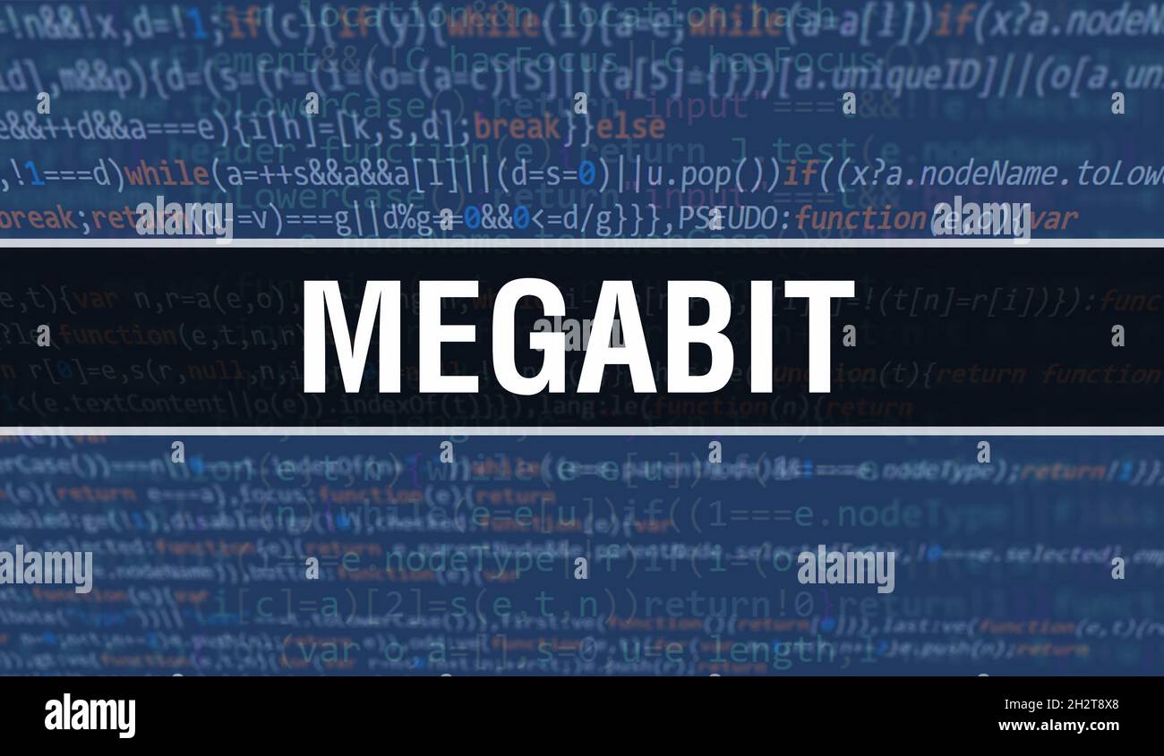 megabit concept with Random Parts of Program Code. megabit with ...