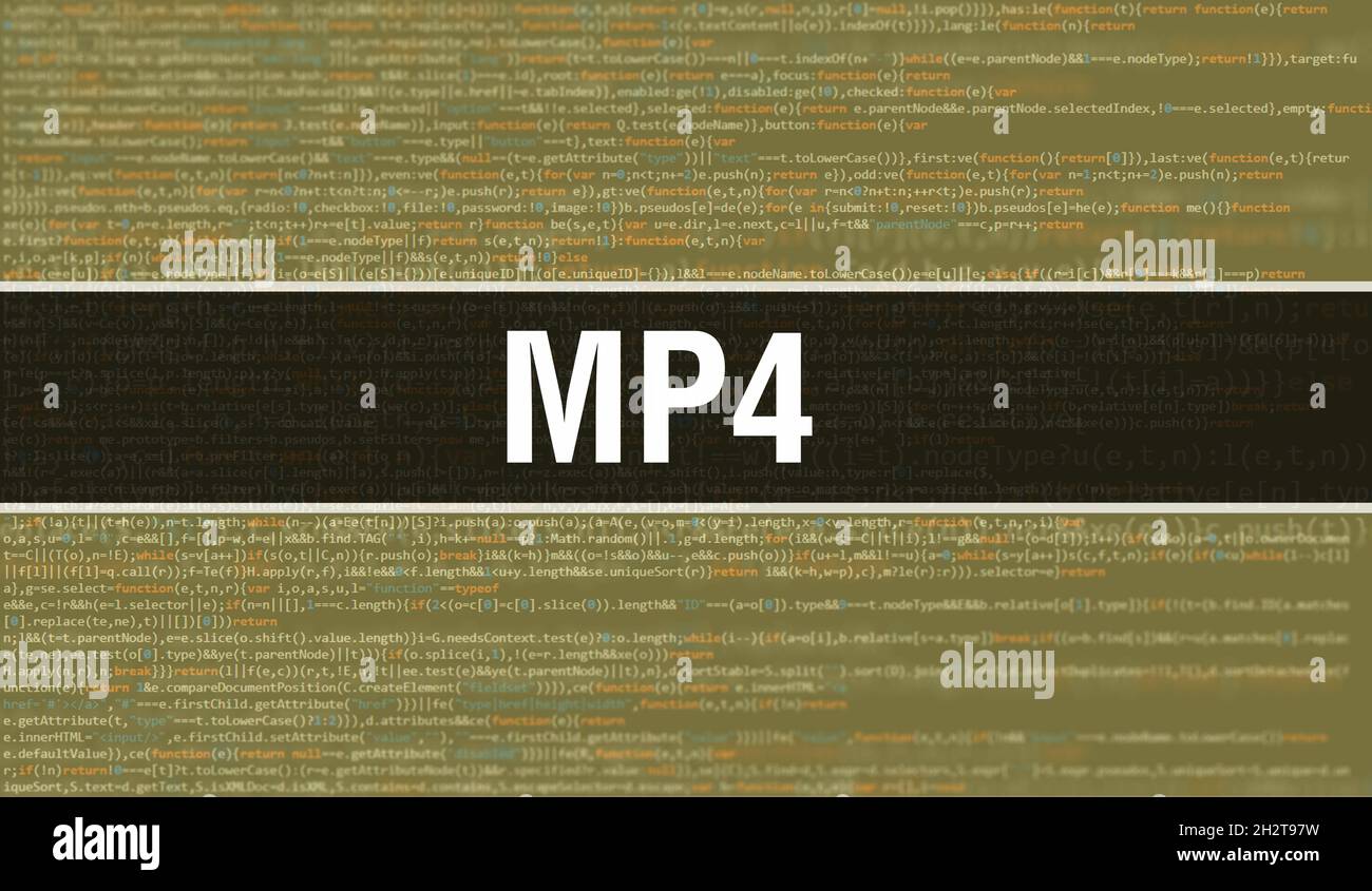 mp4 concept with Random Parts of Program Code.mp4 text written on  Programming code abstract technology background of software developer and  Computer Stock Photo - Alamy