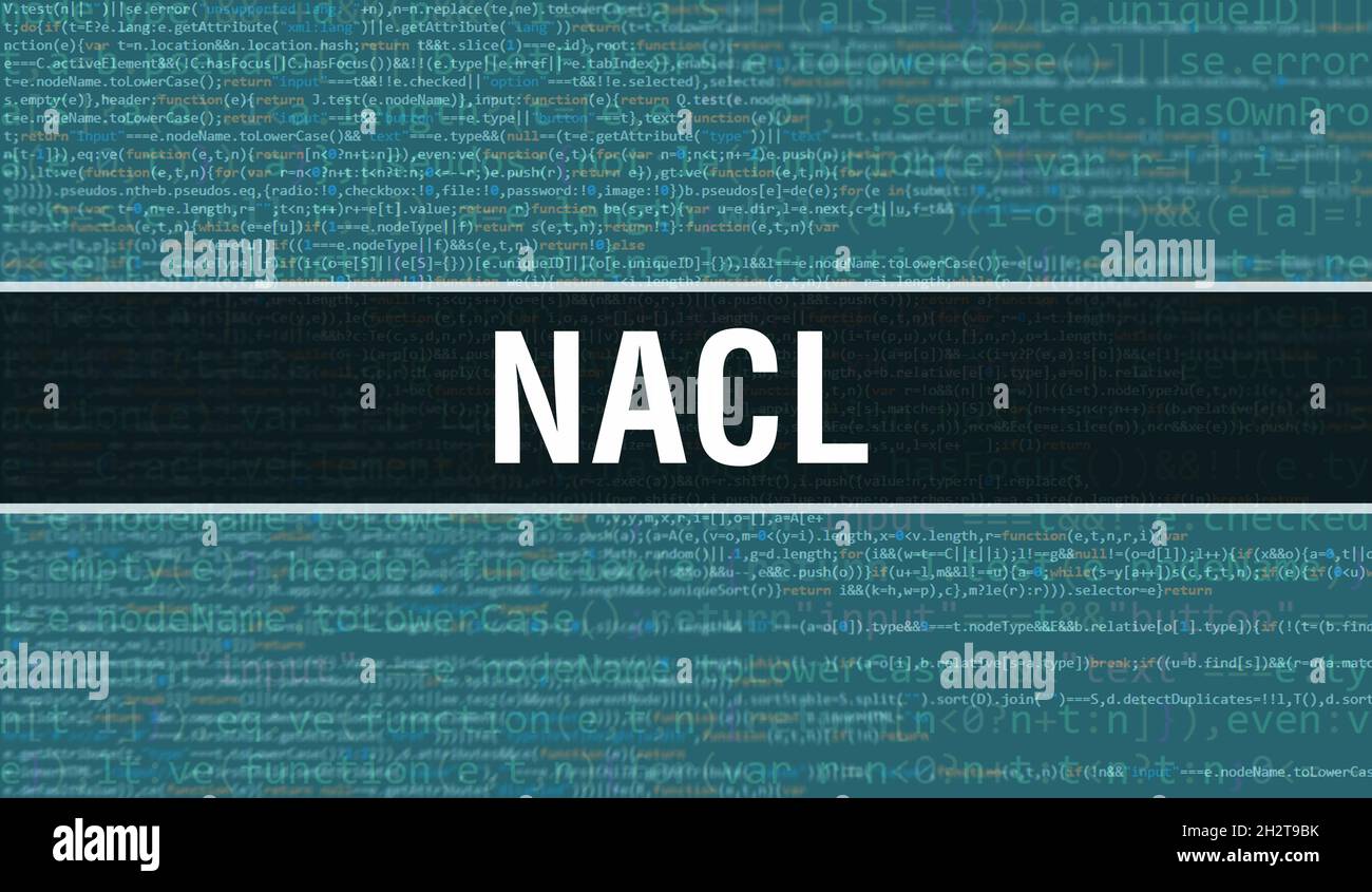 NaCl text written on Programming code abstract technology background of ...