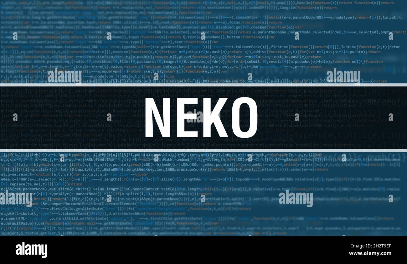 Neko concept with Random Parts of Program Code.Neko text written on ...