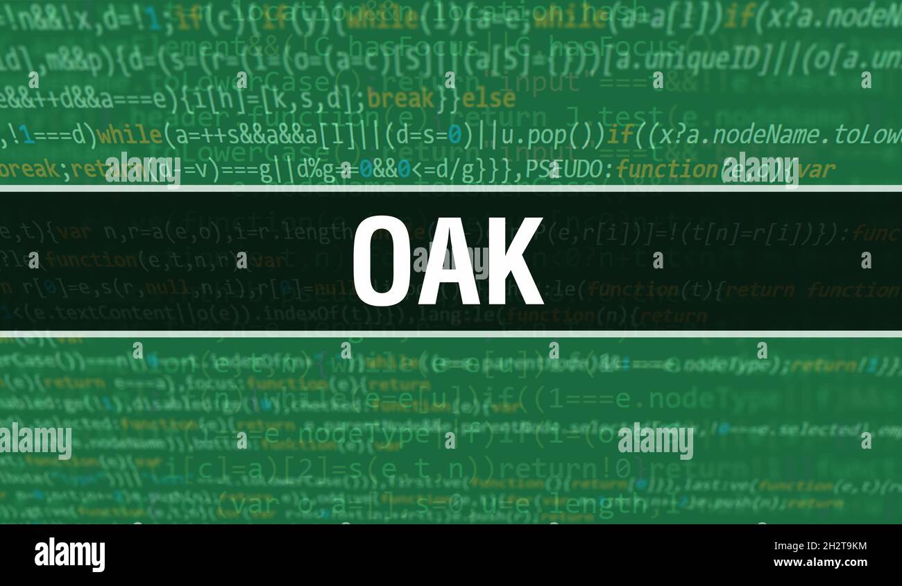 Oak with Digital java code text. Oak and Computer software coding ...