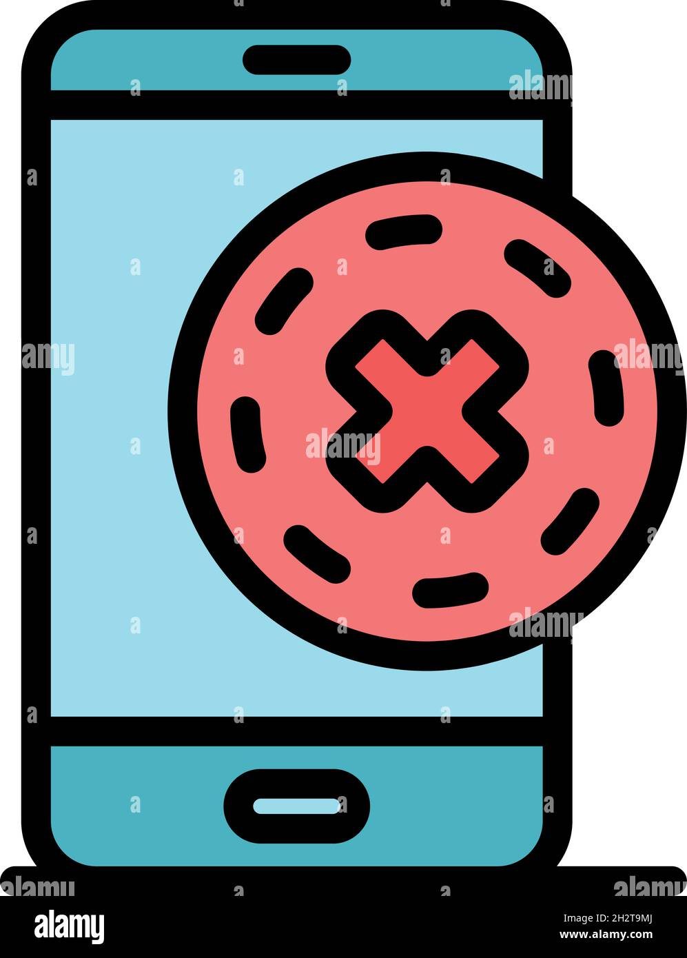 No phone fake news icon. Outline no phone fake news vector icon color flat isolated Stock Vector