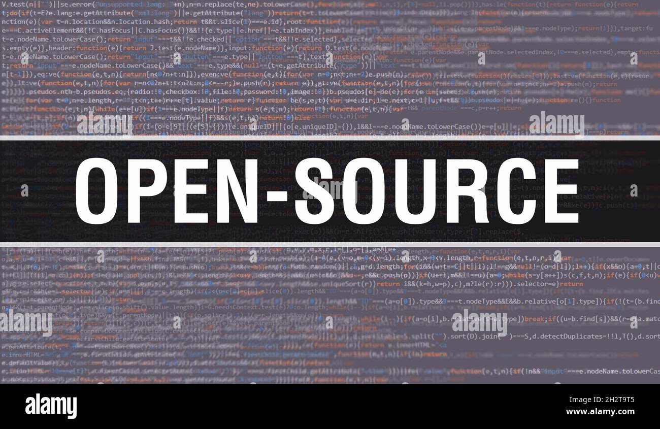Open Source Concept With Random Parts Of Program Code Open Source With Open Source Concept With Random Parts Of Program Code Open Source With