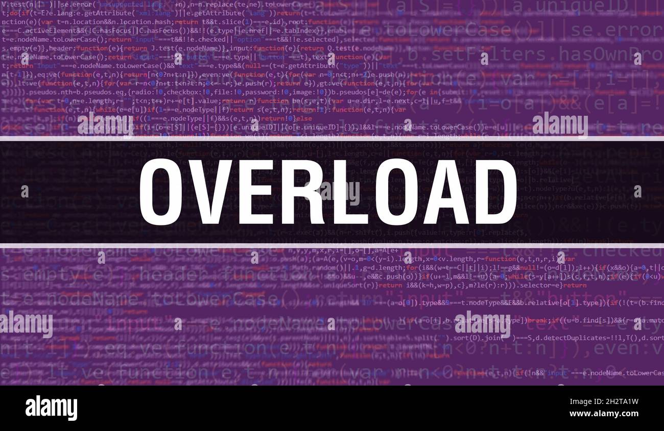 Overload With Digital Java Code Text Overload And Computer Software Coding Vector Concept 9496