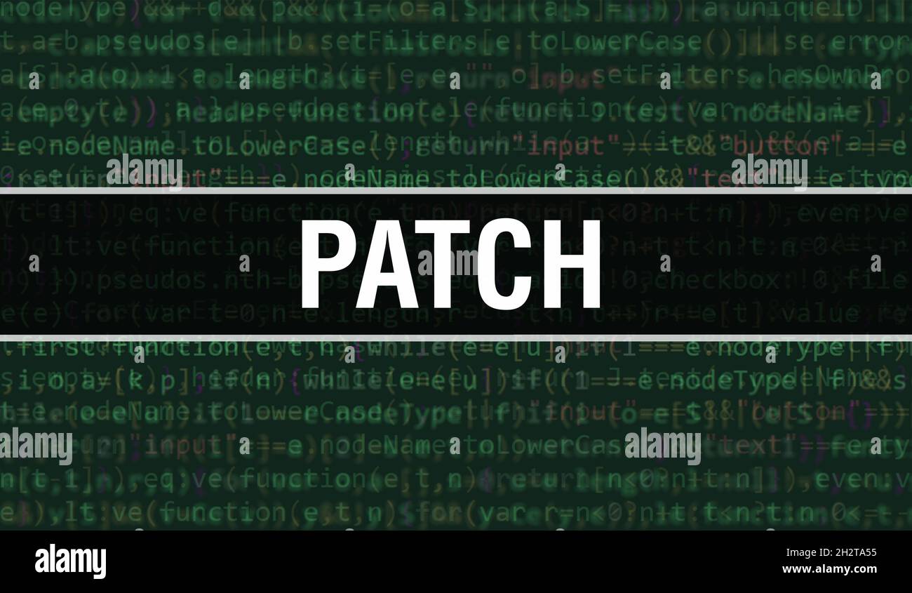 PATCH with Binary code digital technology background. Abstract ...