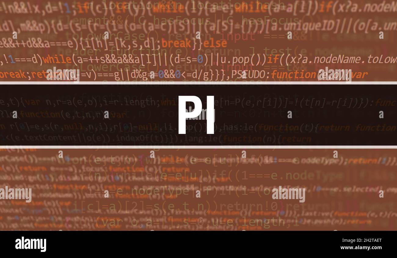 Pi concept illustration using code for developing programs and app. Pi ...