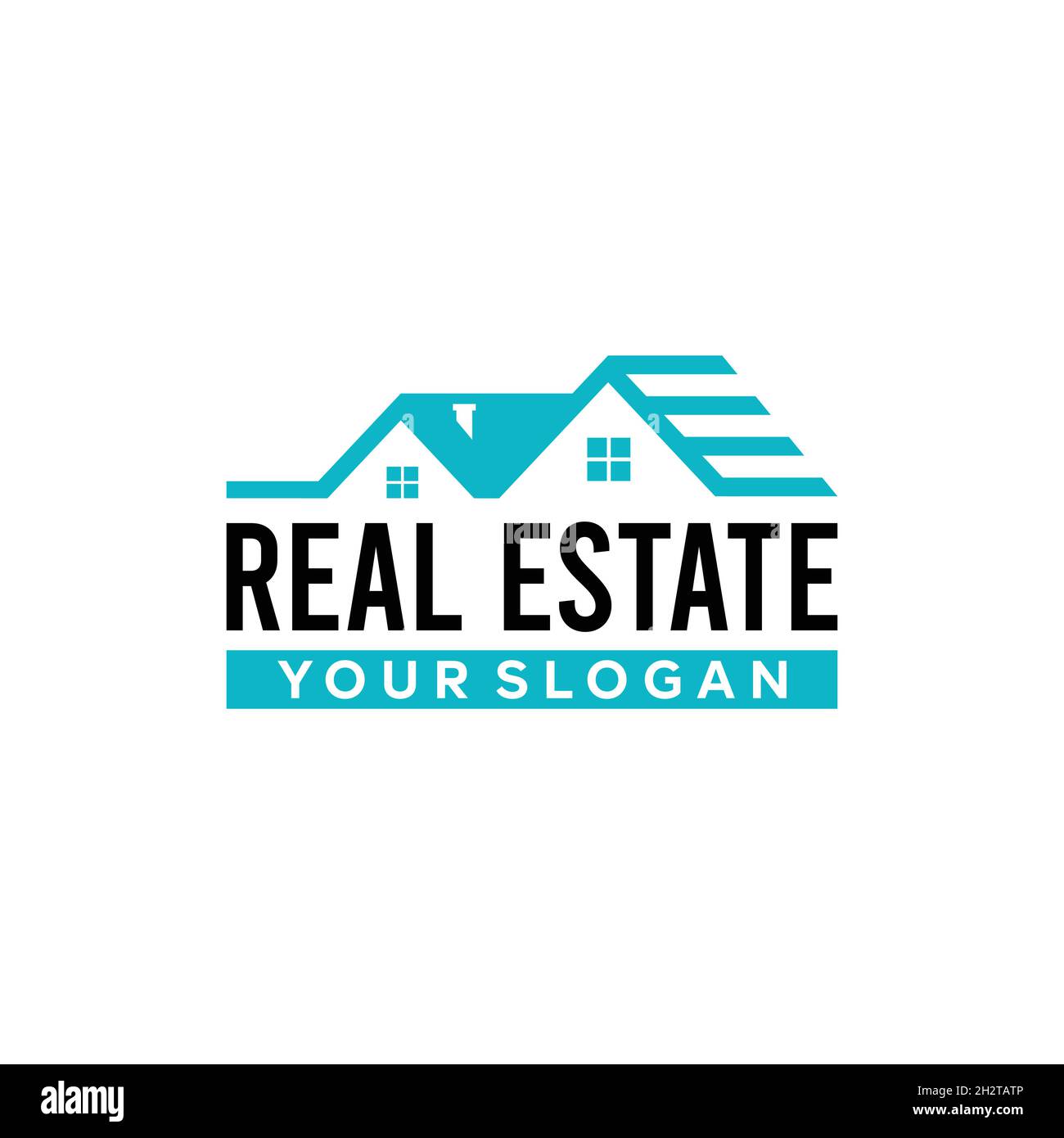minimalist REAL ESTATE building roof Logo design Stock Vector Image
