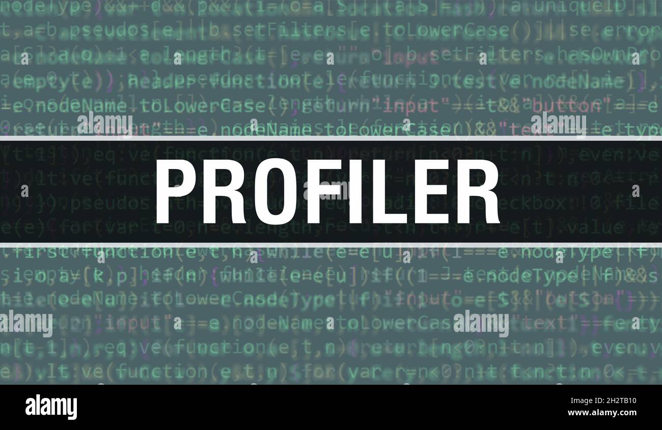 Profiler with Binary code digital technology background. Abstract