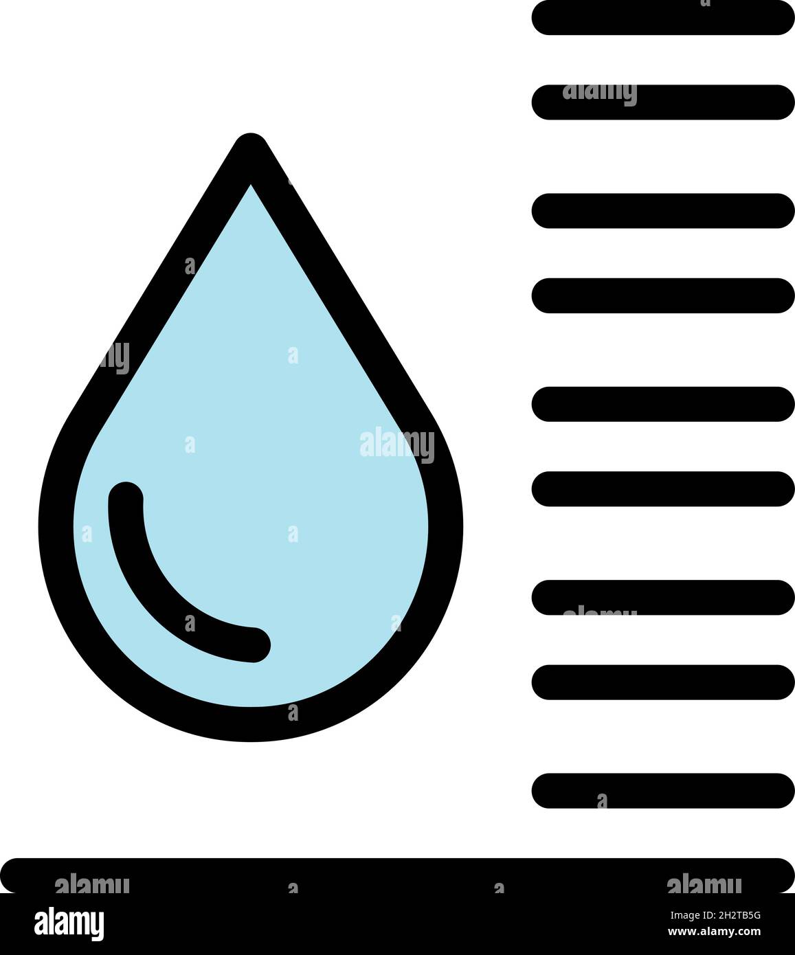 Drop and thermometer icon. Outline drop and thermometer vector icon ...