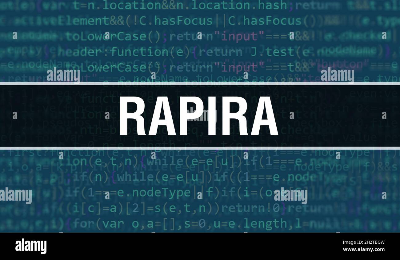 Rapira concept with Random Parts of Program Code.Rapira text written on ...
