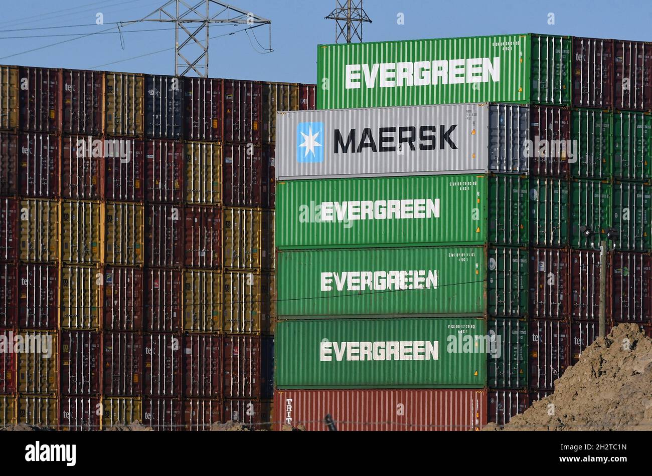 Savannah, United States. 23rd Oct, 2021. Shipping containers are seen