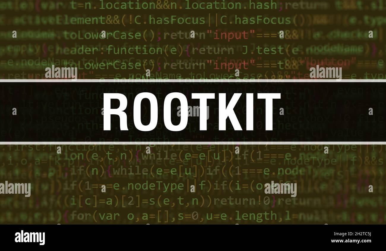 Rootkit concept with Random Parts of Program Code.Rootkit text written ...