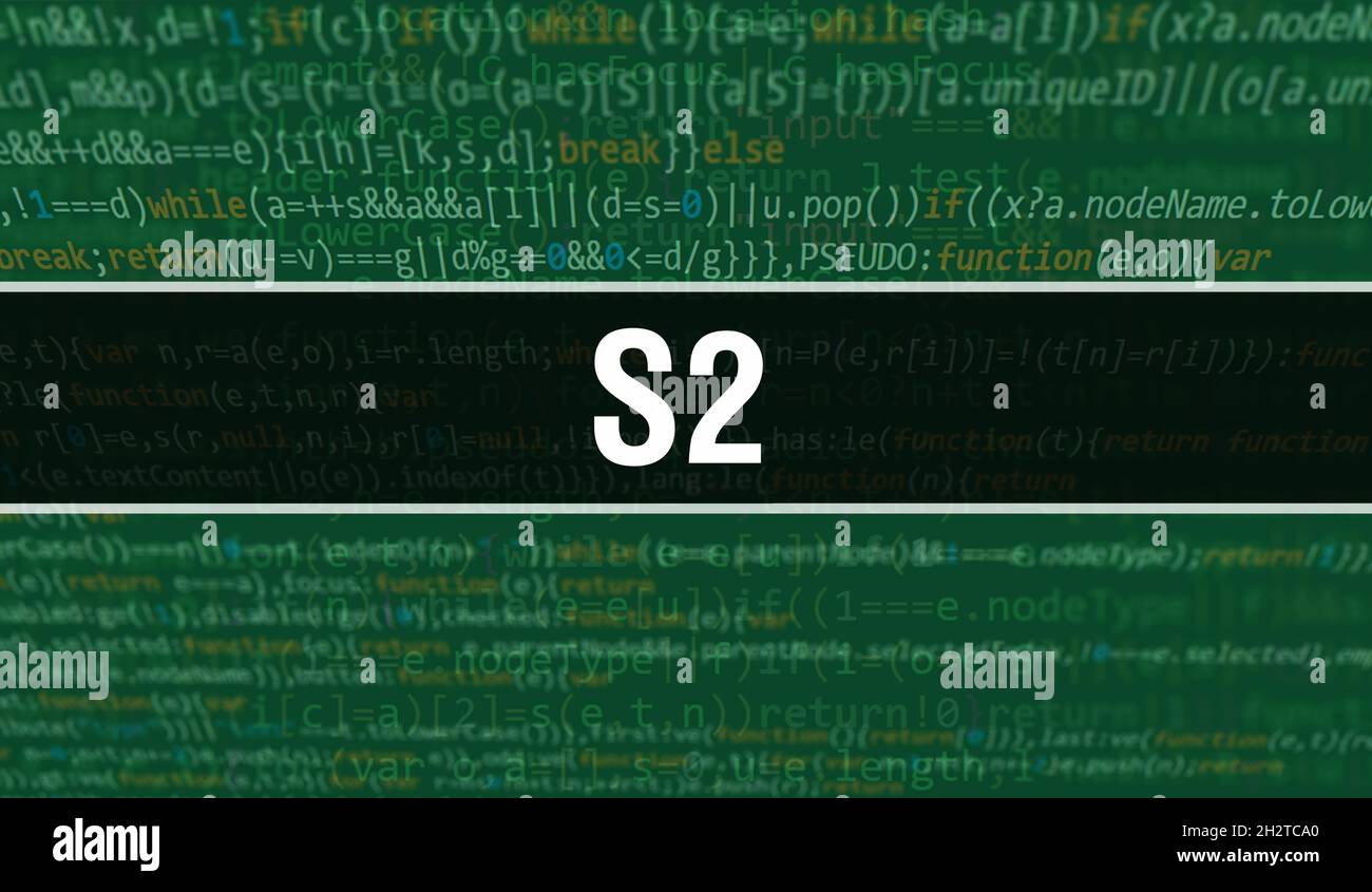S2 concept illustration using code for developing programs and app. S2 ...