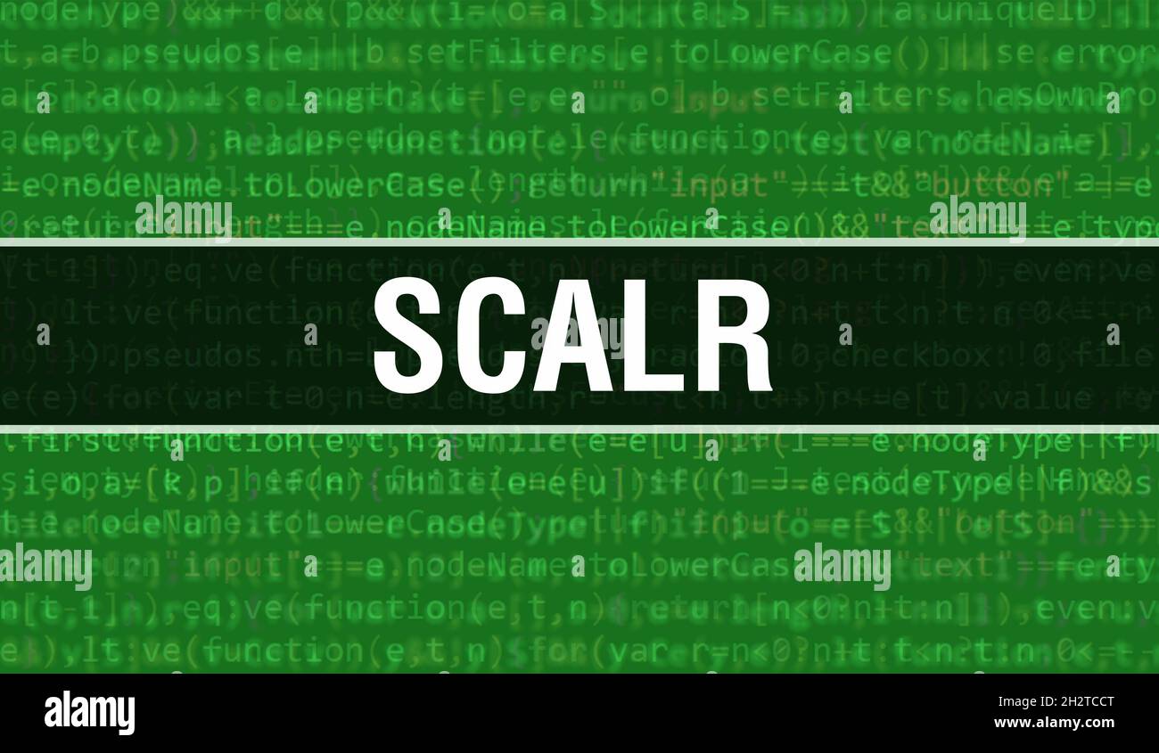 Scalr with Binary code digital technology background. Abstract ...
