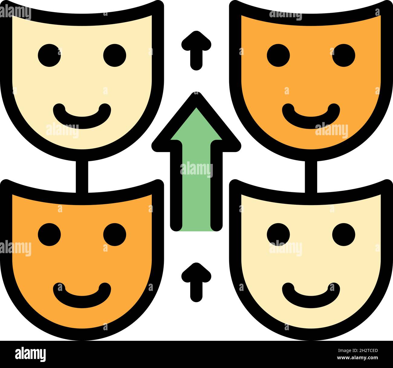 Self control mask icon. Outline self control mask vector icon color flat isolated Stock Vector