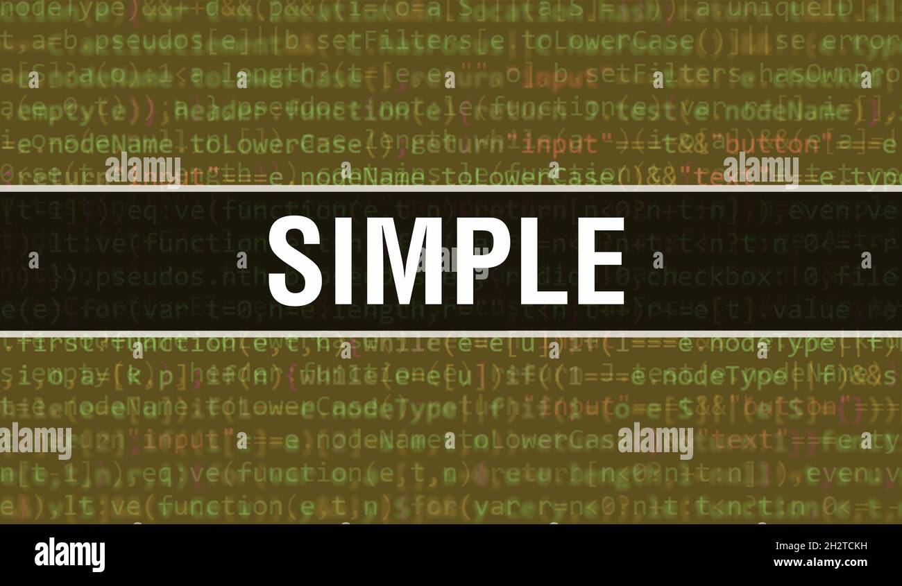 SiMPLE with Binary code digital technology background. Abstract ...