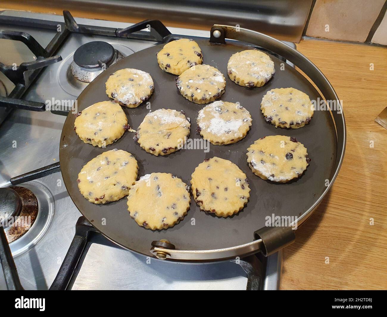Welsh cakes also known as bakestones or griddle skillet cakes a ...