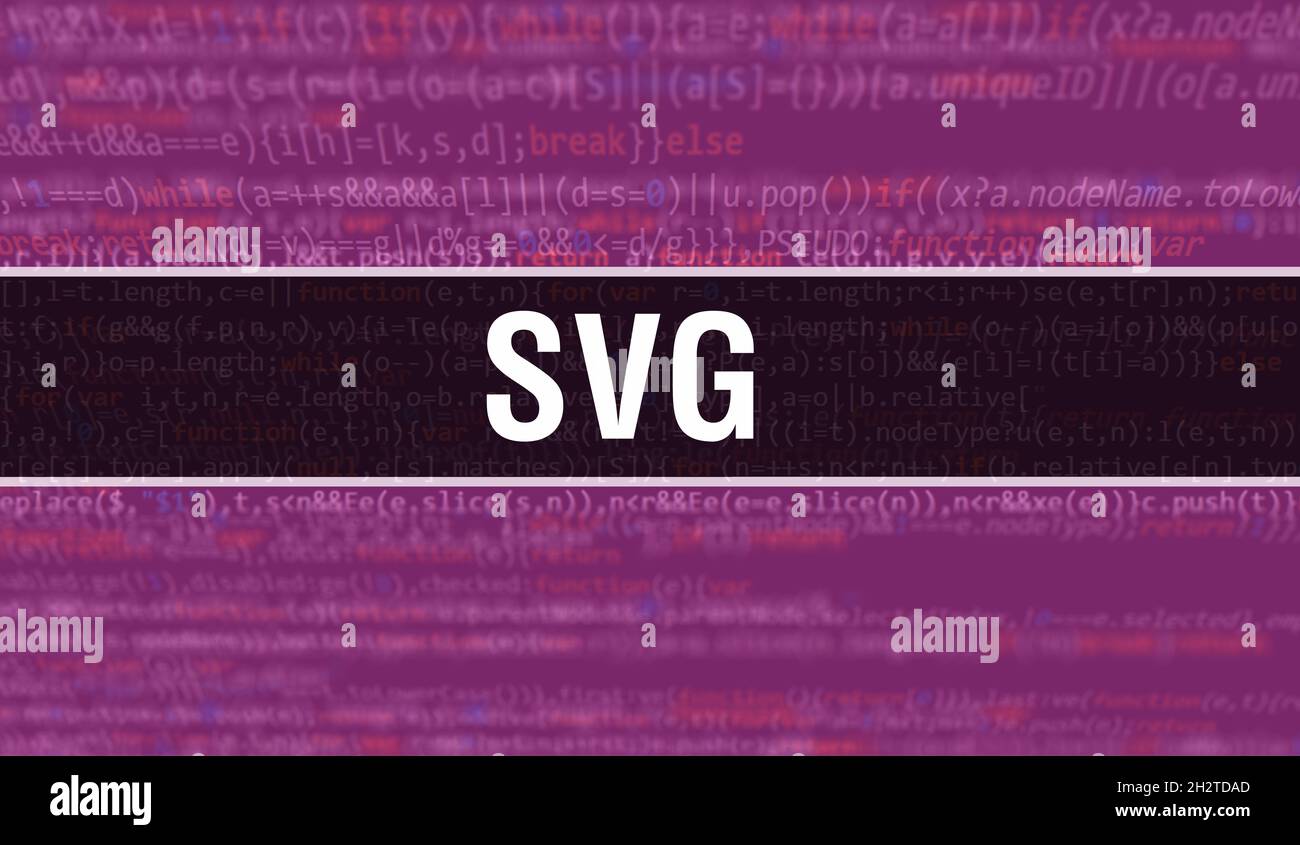 svg text written on Programming code abstract technology background of ...