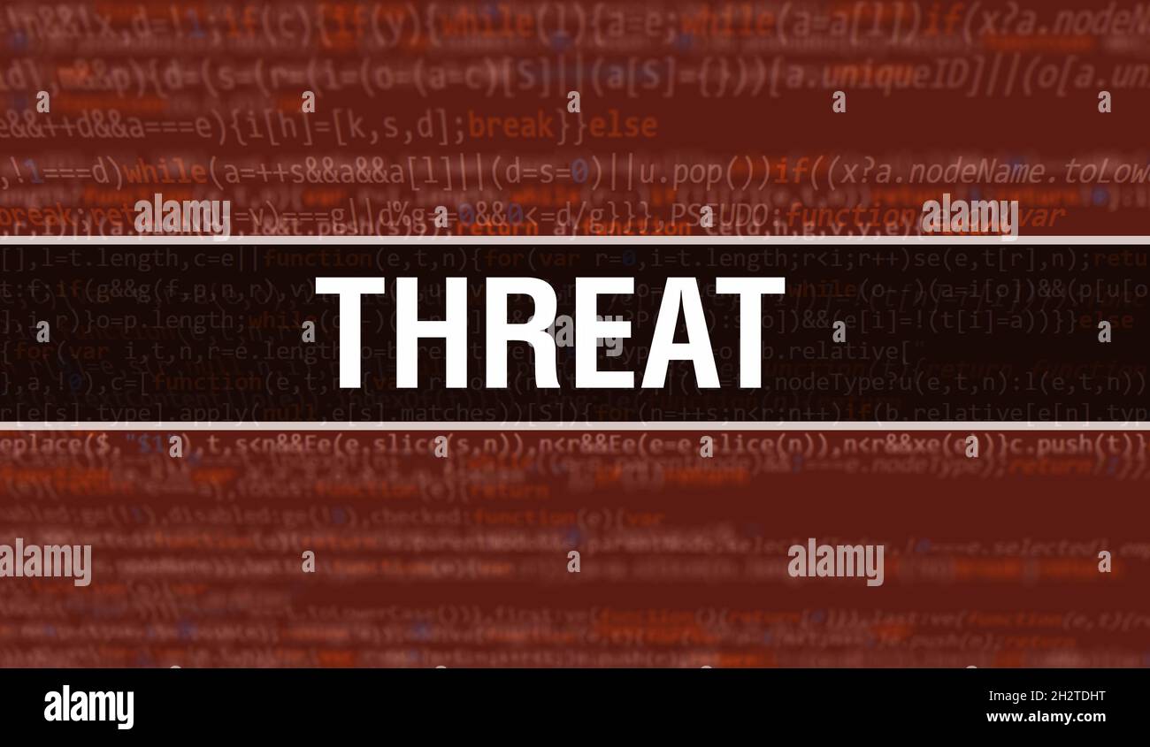 Threat concept illustration using code for developing programs and app ...