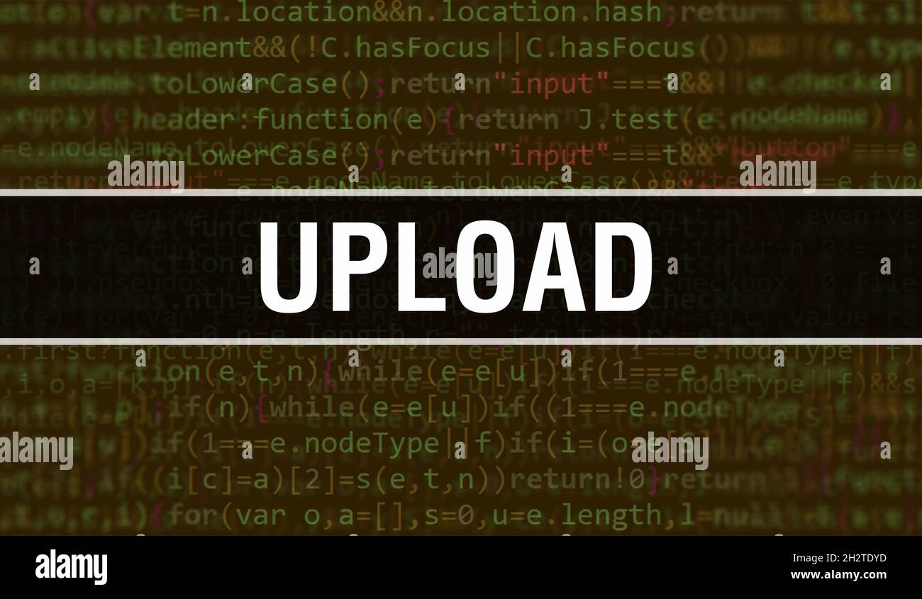 Upload with Binary code digital technology background. Abstract ...