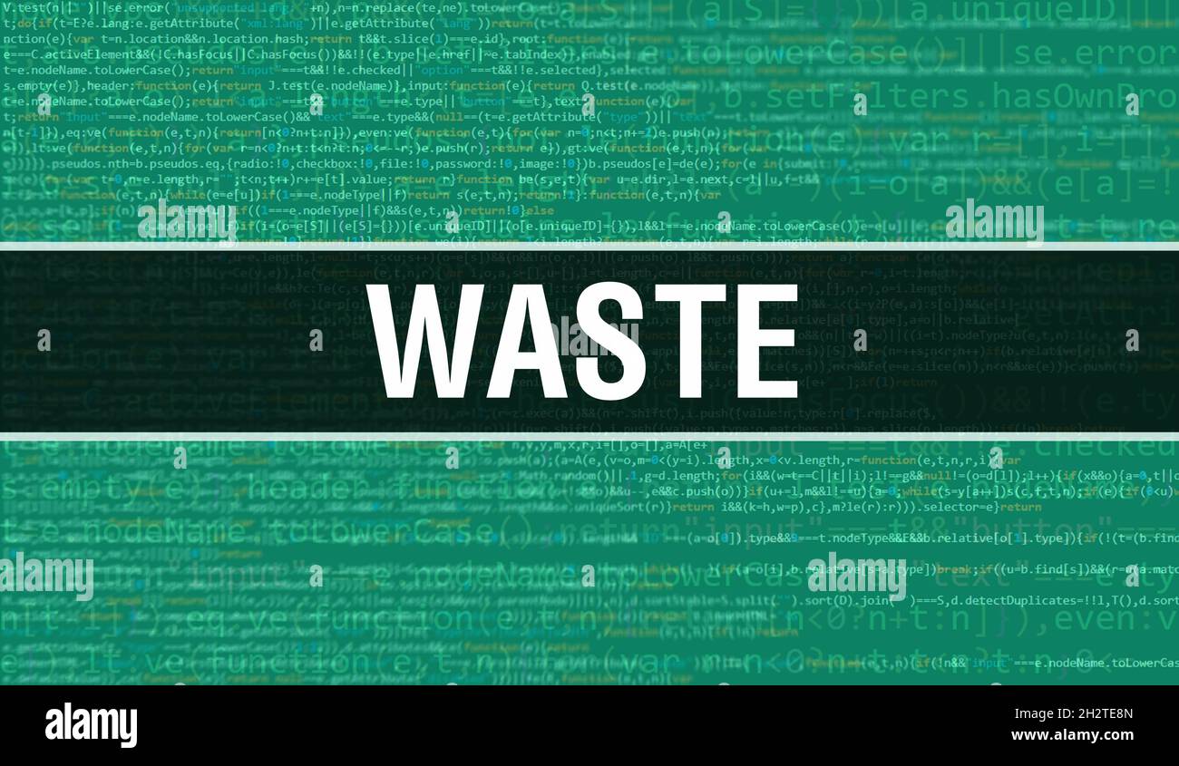 waste concept with Random Parts of Program Code. waste with Programming ...